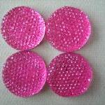 4PCS - Hot Pink - Resin Rhi..