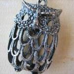 1PC - Antique Silver Owl Pe..