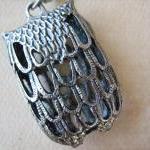 1PC - Antique Silver Owl Pe..