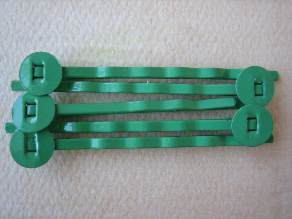 10PCS - Green - Hair Pins - 8MM Round Pad - Jewelry Findings by ZARDENIA