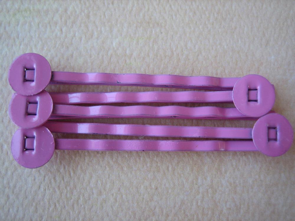 10PCS - Pink - Hair Pins - 8MM Round Pad - Jewelry Findings by ZARDENIA