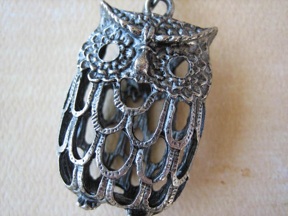 1PC - Antique Silver Owl Pendant - Zinc Alloy - 45mm - Jewelry Findings by ZARDENIA