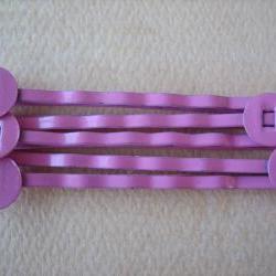10PCS - Pink - Hair Pins - 8MM Round Pad - Jewelry Findings by ZARDENIA