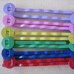 12PCS - Mixed Color Hair Pins - 8MM Round Pad - Jewelry Findings by ZARDENIA